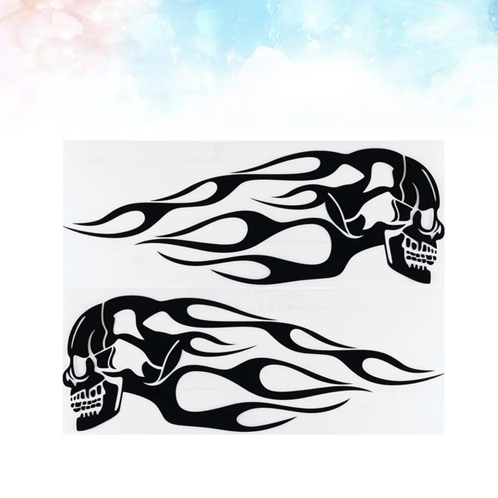 

1 Sheet Fire Skull Stickers Motorcycle Decorative Stickers Body Decals Oil Tank Pasters for Women Men
