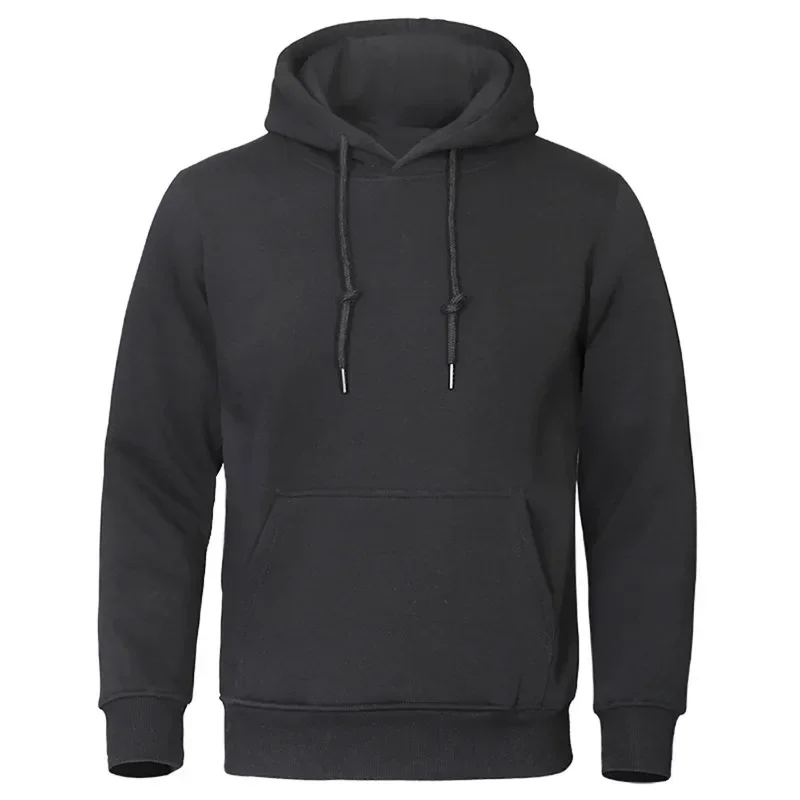 

Solid Color Men Hoodies Fleece Warm Mens Sweatshirt Fashion Streetwear Casual Men's Loose Breathable Pullovers Brand Hoody