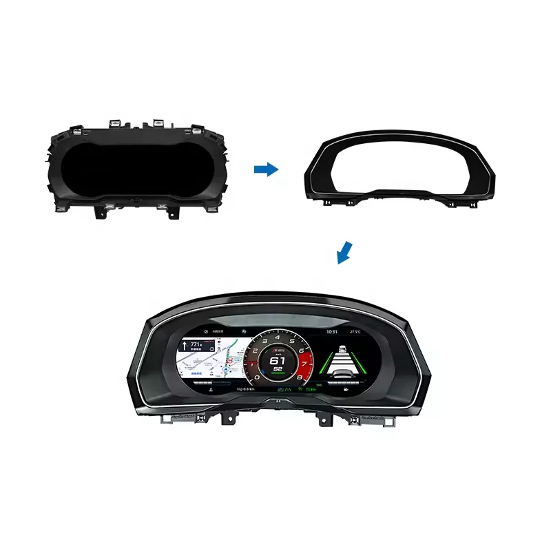 26스타일 BC 로드나비 LCD 속도계 자동차 계기판 (CC 골프 7 GTI MK7 파사트 B8 디지털 대시보드 패널용)