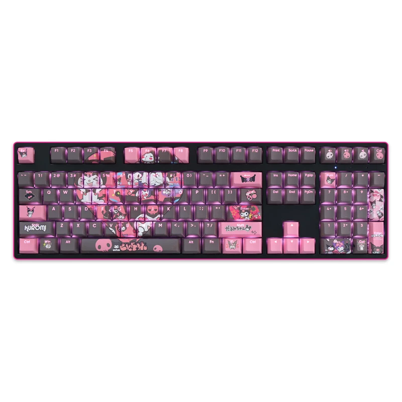 Classical Pbt Dye-subbed Keycaps Bonito Cartoon Anime Gaming Key Caps para Ansi 61 87 104 108 Chaves Set