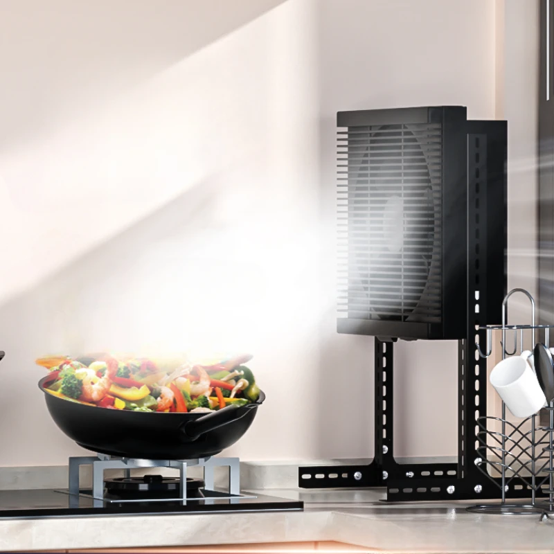 Strong Suction Free Installation of Vertical Exhaust Fan Household Kitchen Mobile Free Adjustment Barbecue Range Hood