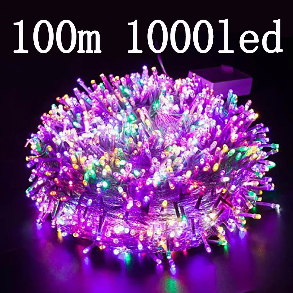 100m 1000 Led String Garland Christmas Light Waterproof For Tree Home Garden Wedding Party Outdoor Indoor Decoration