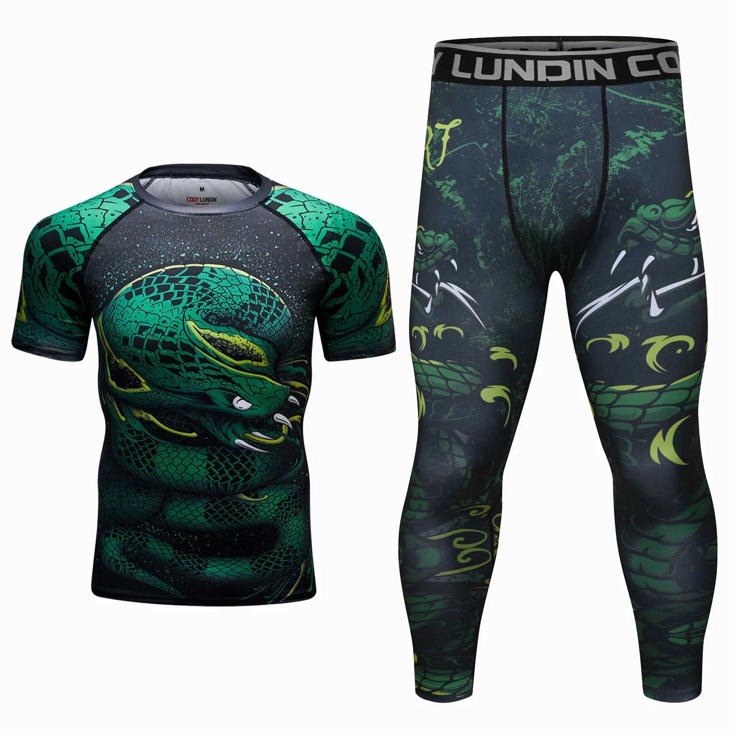 Mma Bjj Compression Shirt + Pant Sets Sublimated Jiu Jitsu Rashguards Green Sportsuits Rash guard Boxing Jerseys Muay Thai Shorts sports apparel