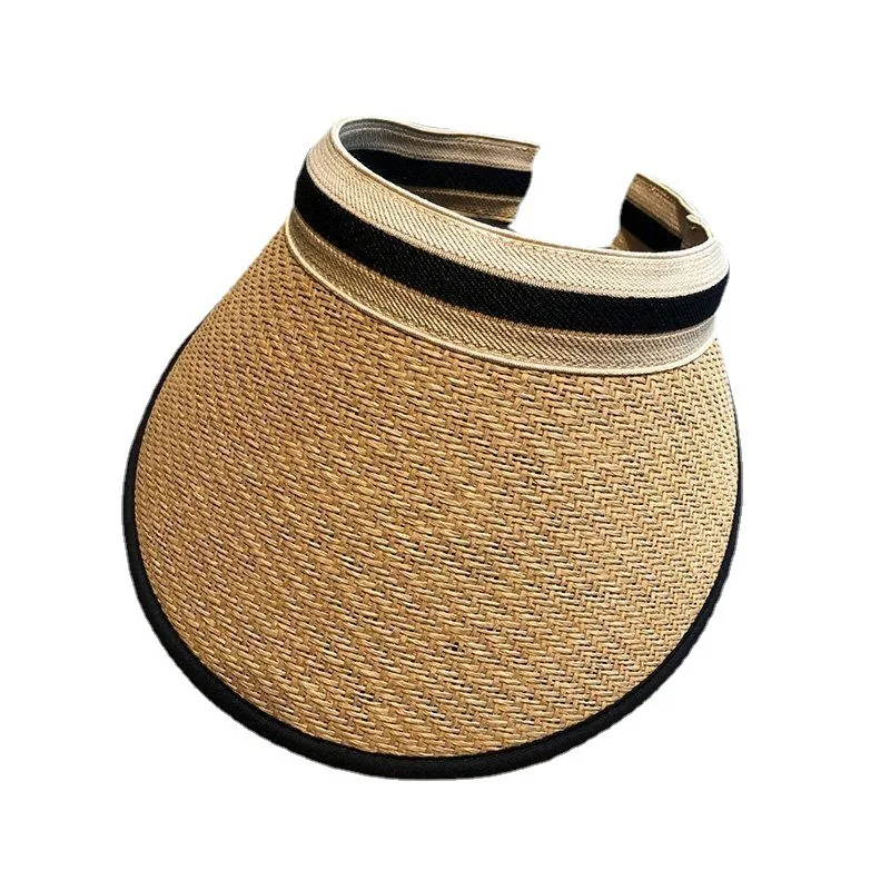 Sun Hats Straw Hat Visors Beach Hat Ladies Hats And Caps Empty Top Summer Hats For Women Sun Protection Ponytail Kpop Designer