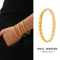 Women's Heart Cuff Bracelet Bangles In Stainless Steel 18k Gold Plated Waterproof No Tarnish Openable Bracelets Bangle For Women 1