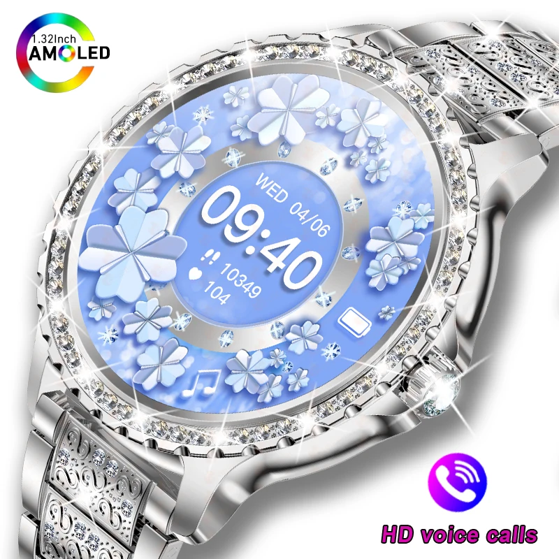

1.32Inch 360*360 HD Screen Women Smart Watch True Blood Oxygen ChiBear Fashion Diamond Bracelet Bluetooth Call Smartwatch Ladies