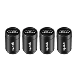 Sleek 4 - Piece Car Wheel Tire Valve Caps Set - Premium Auto Accessories (D - Black)