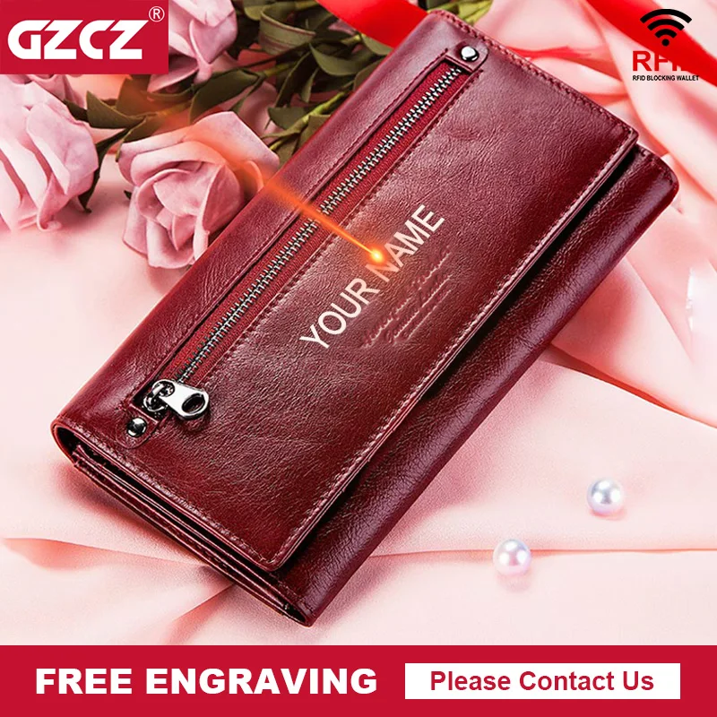 Fashionable Cowhide Women Long Wallets Large Capacity Clutch Bag Passport Cover Ladies Hand Wallet With Card Coin Purse 2022 |