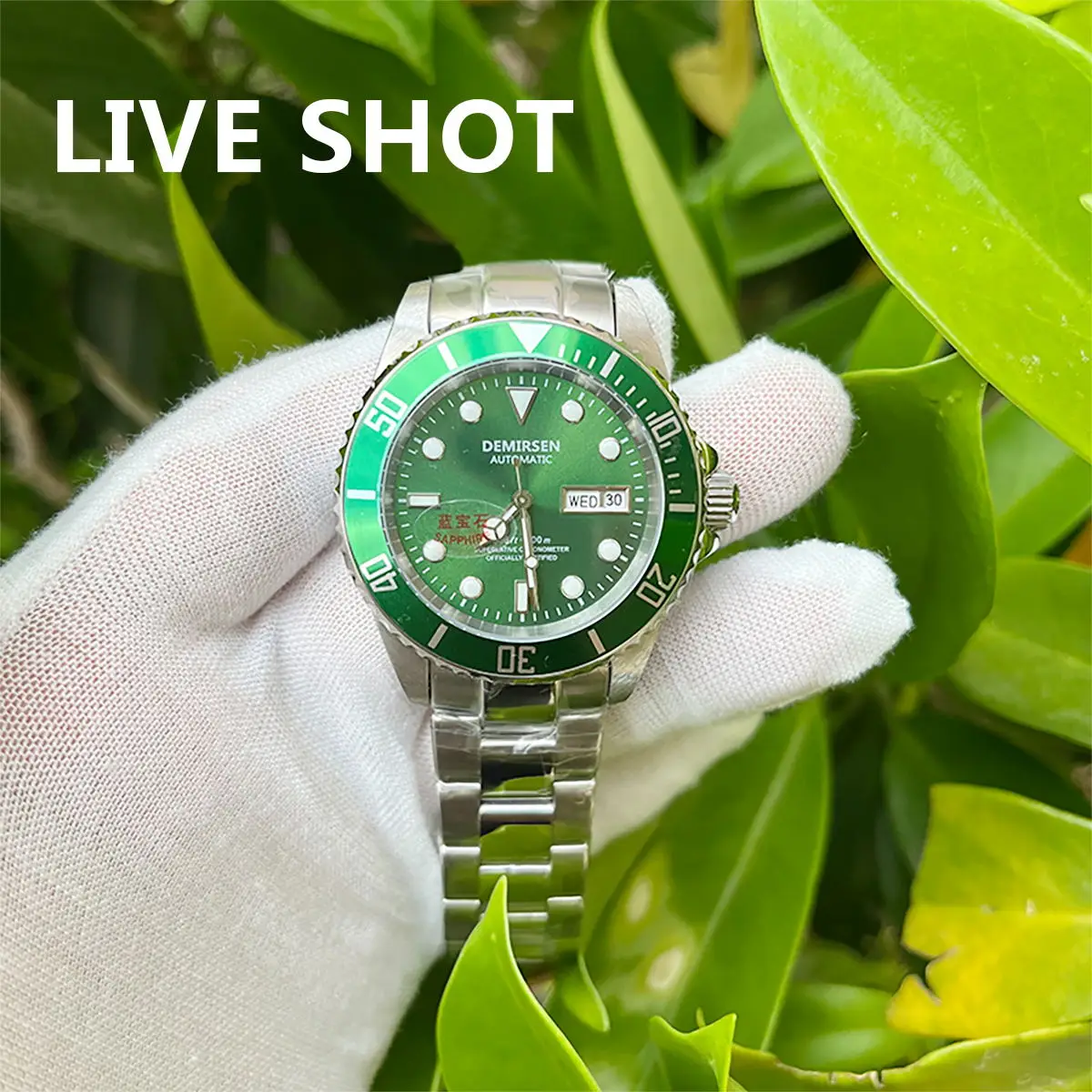 Sapphire Aço Inoxidável Luminoso Impermeável 200m diver
