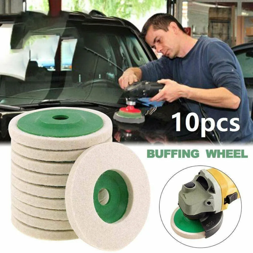 

Practical Buffing Pads Felt Disc Waxing Pad Polishing Pads for Angle Grinder Wool Wheel 4inch Round Wool Buffing Pad