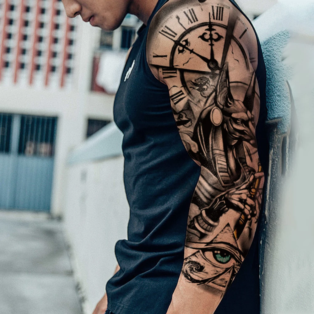 Large Full Arm Sleeve Waterproof Temporary Tattoo Sticker Anubis Ancient  Egypt Greece Zeus Eye Fake Tatoo Body Art Men Women Leg - AliExpress, image size:1000x1000
