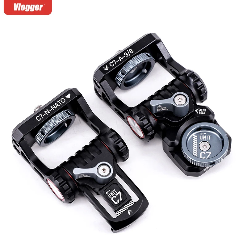 Axis V-shaped Pan Tilt Ajustável Suporte de Montagem para Câmera Cage Monitor Chute Alai Posicionamento Vlogger-c7