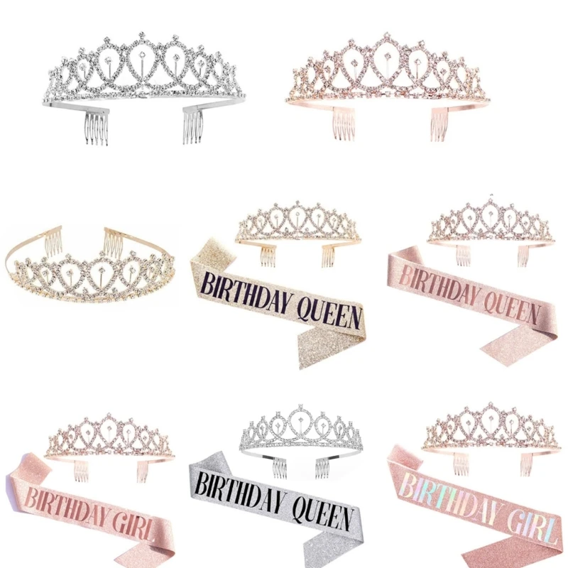 

A2ES Birthday Girl Sash and for WomenRhinestones Decorations Party Favor