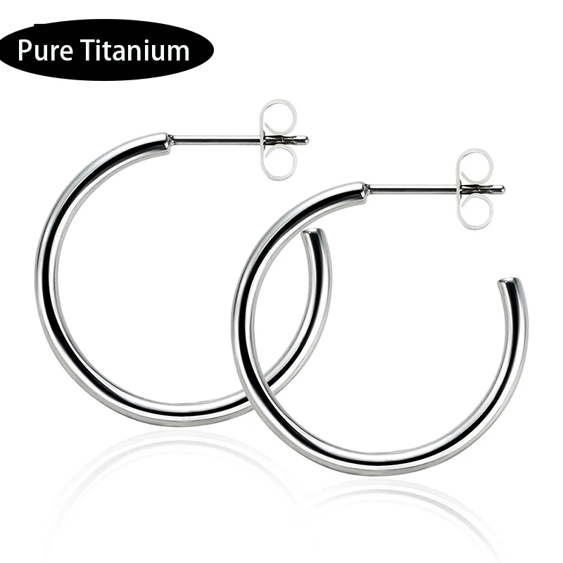 Medical Grade Titanium Safety Hoop Earrings