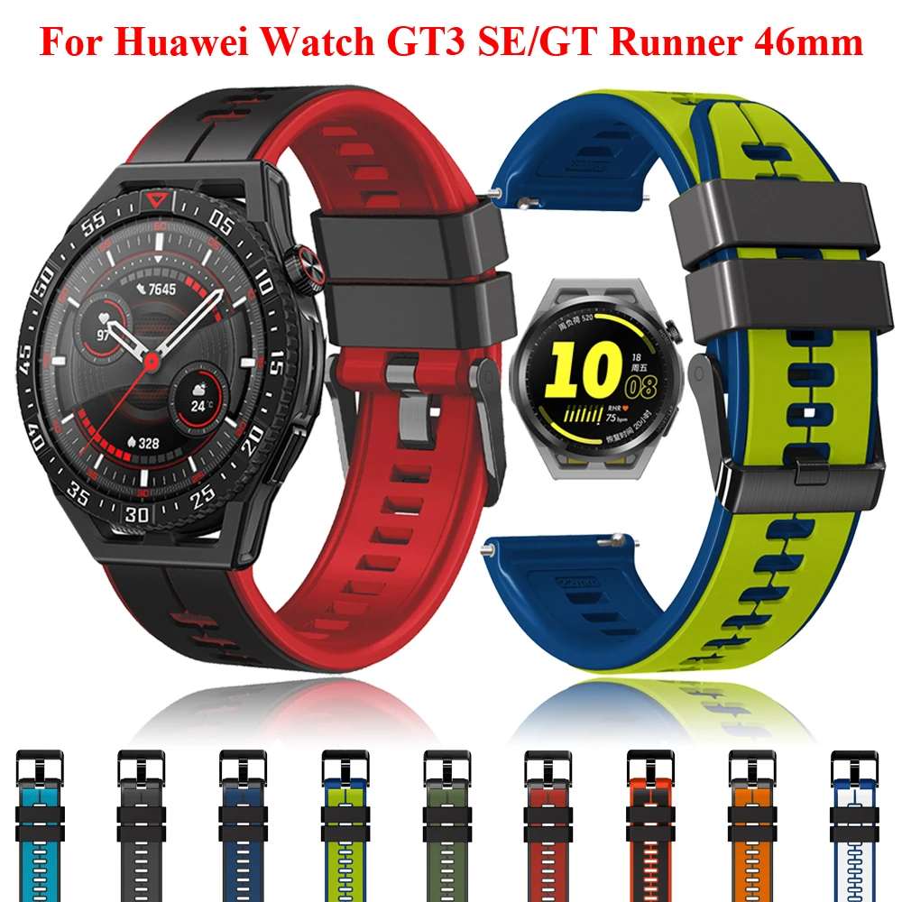 

22mm Silicone Wristband For Huawei Watch GT 2 3 SE Runner GT3 Pro Honor Magic Watch2 46mm Strap Bracelet Smartwatch Accessories