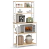 VASAGLE Baker's Rack, Microwave Oven Stand, Kitchen Tall Utility Storage Shelf, 6 Hooks And Metal Frame, Industrial 1