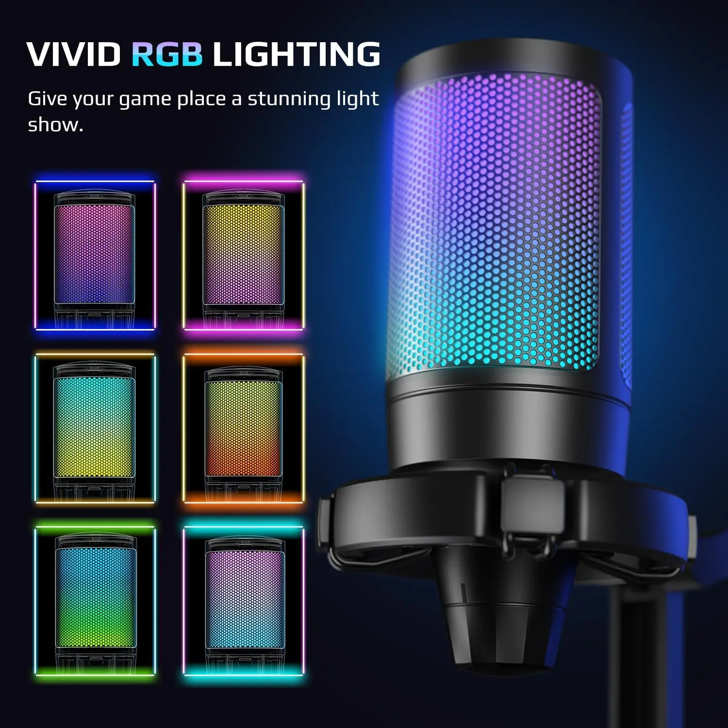 ميكروفون الألعاب AmpliGame من FIFINE USB، يتميز بم...