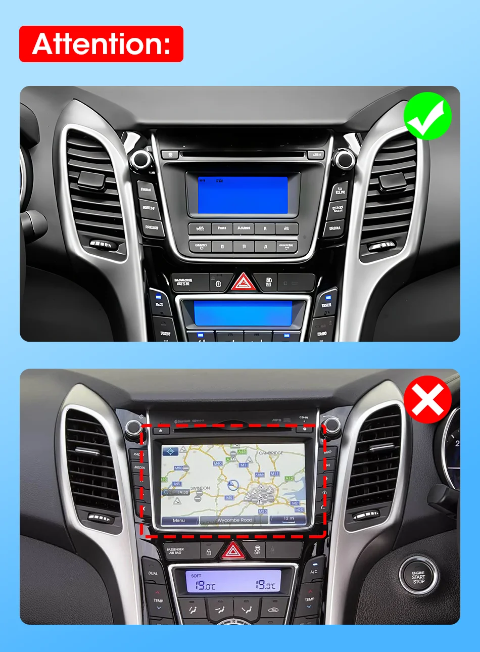 Android Auto Stereo Radio Carplay für Hyundai I30 Elantra GT 2011-2017 Auto Intelligente System Multimedia Player Video Player GPS – Detail 1