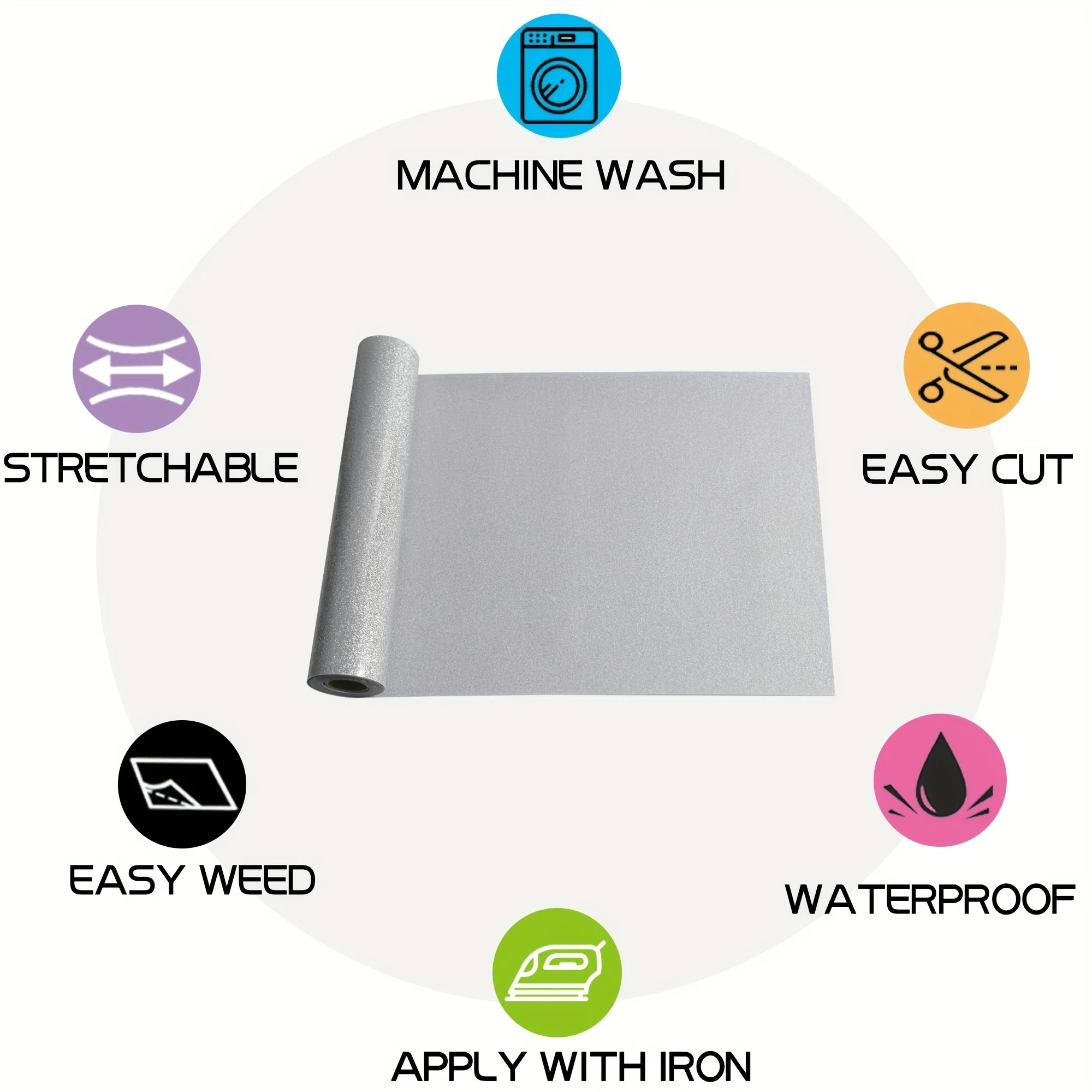 Glitter Heat Transfer Vinyl Iron on Vinyl HTV for Shirts Cameo Easy Cut & Weed for Heat Design heat transfer vinyl