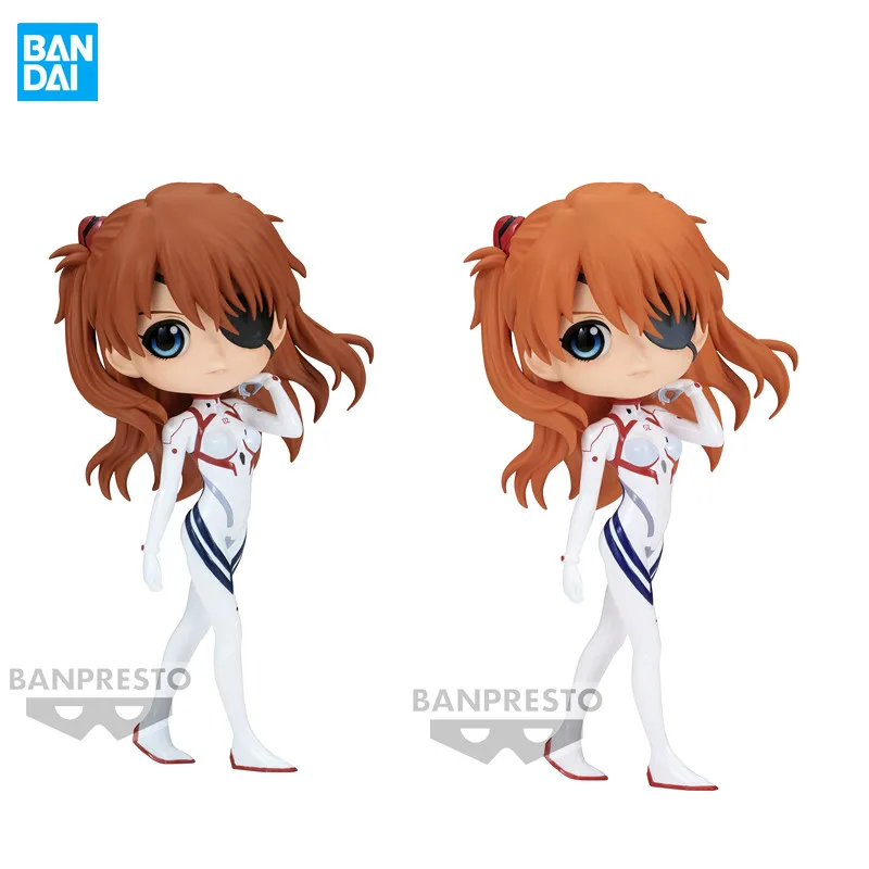

Original NEON GENESIS EVANGELION Asuka Shikinami Langley Figure Toys Bandai Banpresto EVA Qposket PVC Kwaii Q Version Doll Gift