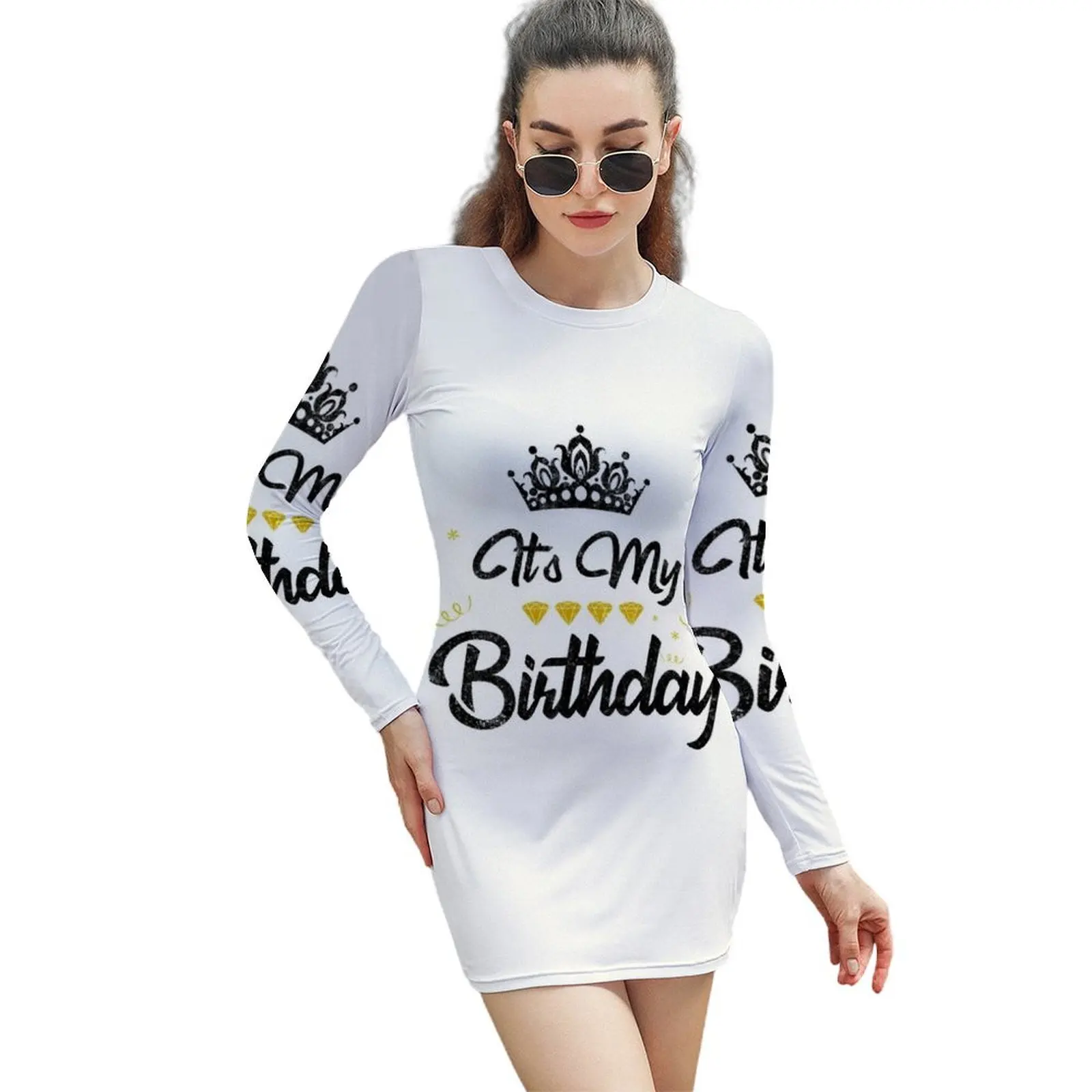 

It's My Birthday Shirt Happy Birthday Long-Sleeved Sheath Dress sexy dress elegant and pretty women's dresses clothes for women