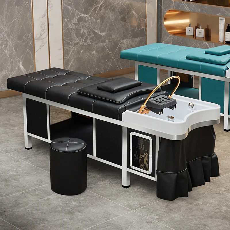 Head Spa Shampoo Bed Wash Hair Steel Steam Comfort Circolazione Dell'Acqua Head Hair Therapy Lettino Massaggio Salon Equipment Mq50Sc