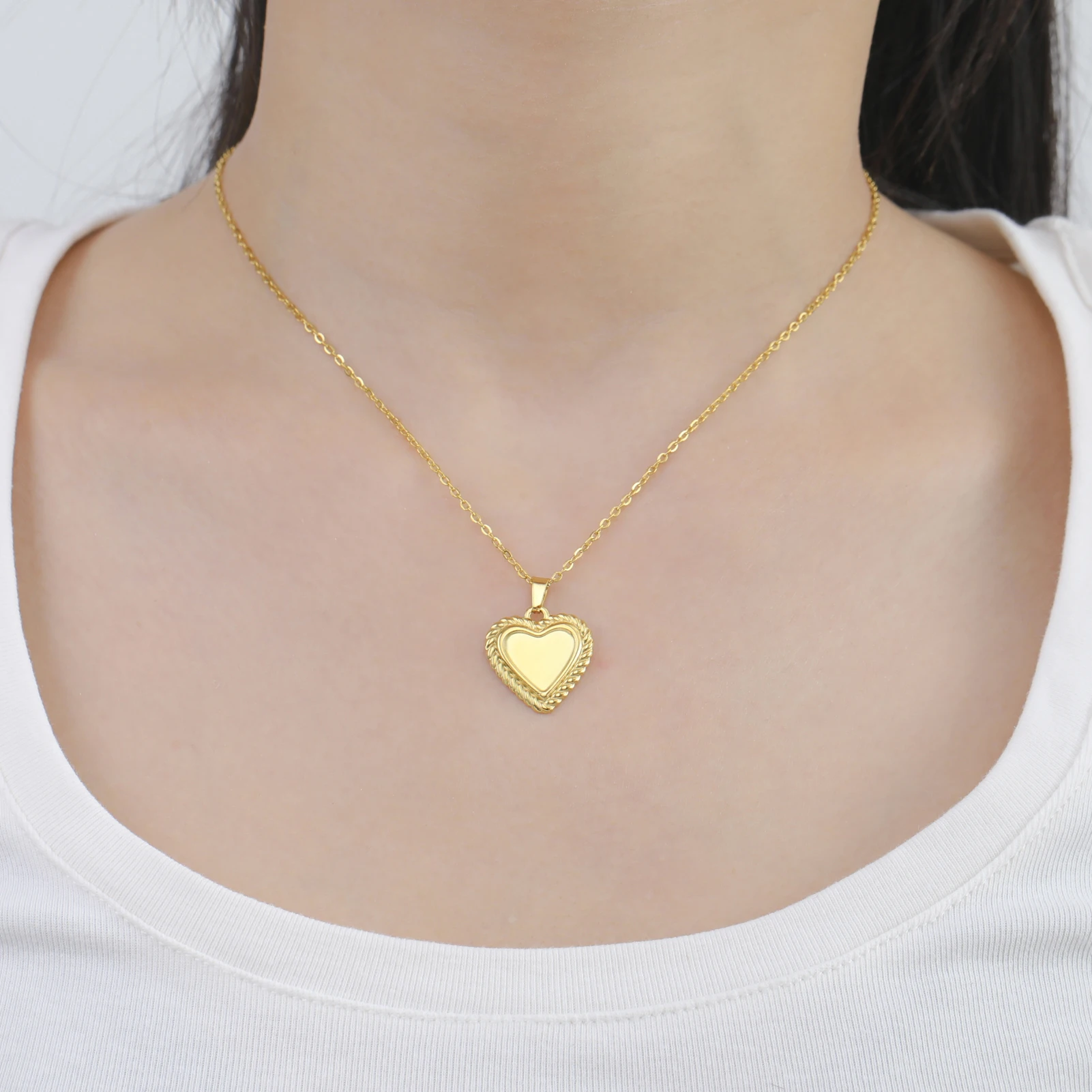 COOLTIME Elegante Herz-Halskette für Damen, Edelstahl-Herz-Anhänger-Halskette, Geschenk für Sie/Liebhaber 2026, Schmuck, Geschenk, Neu – Detail 6