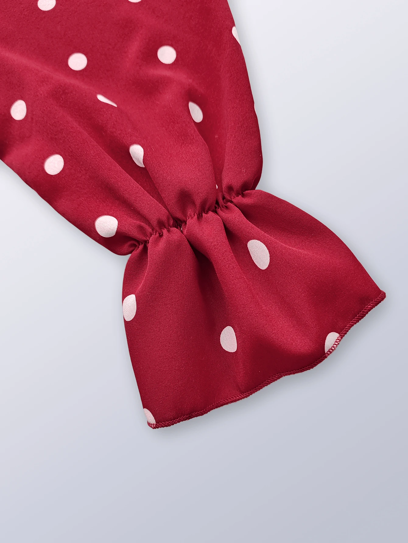 Women Polka Dot Long Sleeve Square Neck Dress