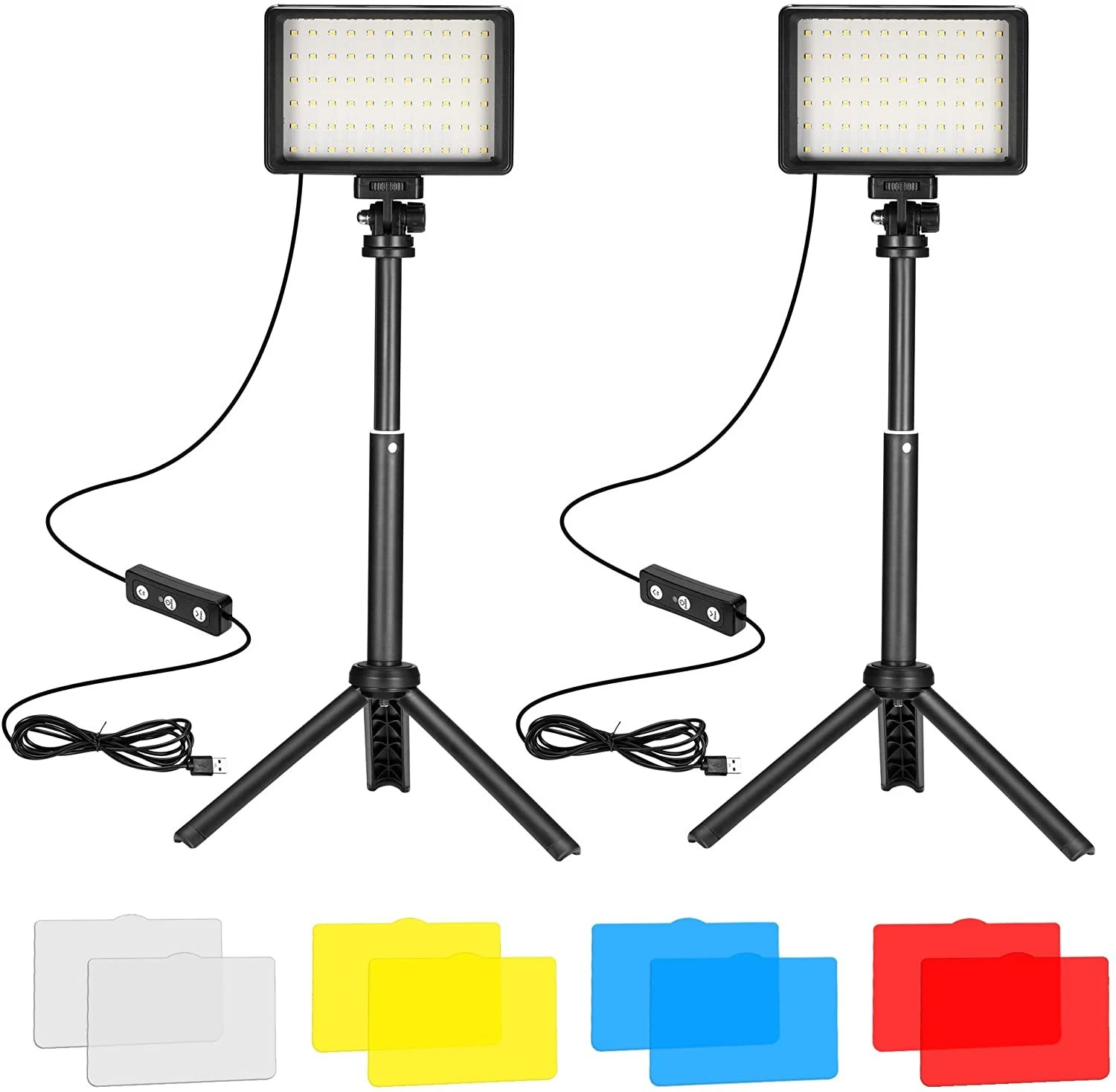LED Photography Video Light Panel Lighting Photo Studio Lamp Kit With Tripod Stand RGB Filters