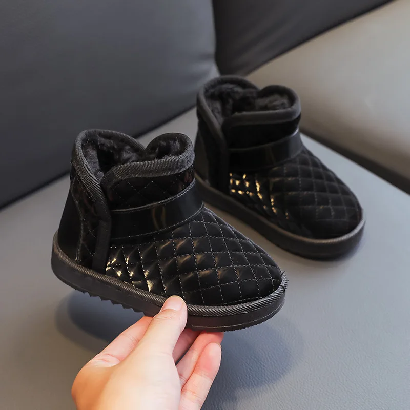 Leather Ankle Boots for Kids Warm Winter Outdoor Shoes