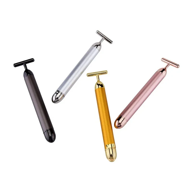 24K Gold T Beauty Bar Energy Roller Electric Face-lifting Facial Massage Beauty Instrument Waterproof Vibrating Face Care Stick 3