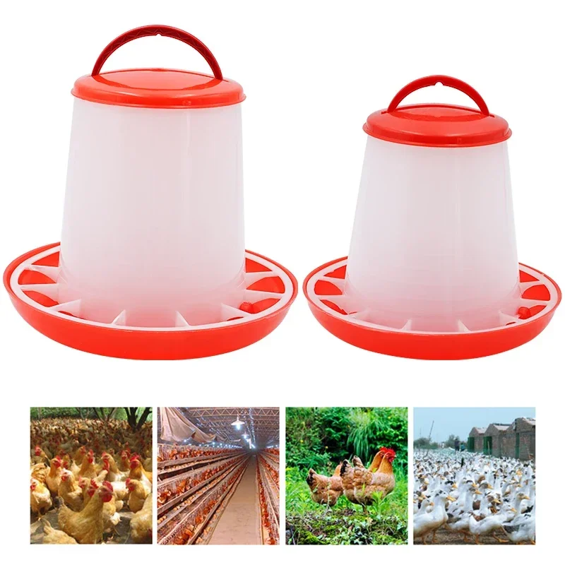 Automatic Chicken Feeder Bucket Rooster Hen Feeding Device Farm Animal Poultry Quail Pigeon Feeding Supplies 1/3/5/9Kg 1 Pc poultry feeder