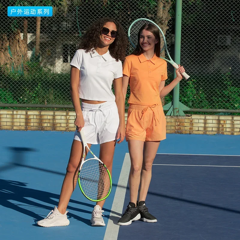 Luxtre's new water-cooled cooling sports short sleeved sweatshirt, lightweight and quick drying tennis polo shirt 4