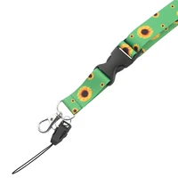 Summer Hot Style Floral Printed  Lanyard Adjustable Buckle Phone USB Badge Holder Hang Rope Necklace For Friends Gifts 4