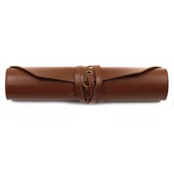 Premium Leather Tool Roll - Up Pouch and Chisel Bag (Chocolate)