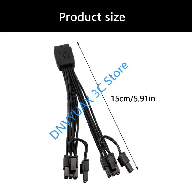 16핀 암-듀얼 8핀(6+2) 수 PCIe 변환 GPU 8핀 전원 케이블 (12+4핀 12VHPWR 포트 포함 전원 공급 장치용)