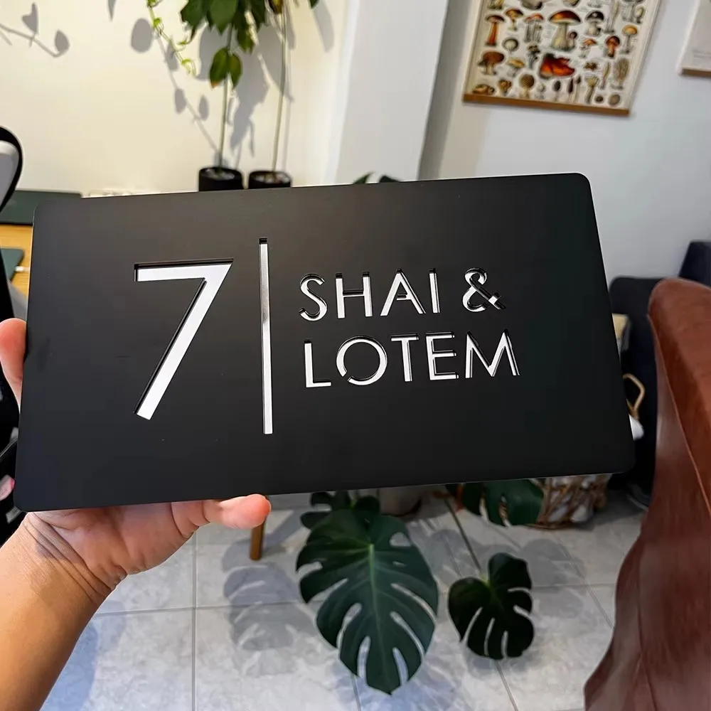 Personalized Outdoor Floating House Name Plate with 3D Cut Acrylic Door Number Home Address Sign Outdoor Door Sign house number signs,door signs,house numbers,number plate