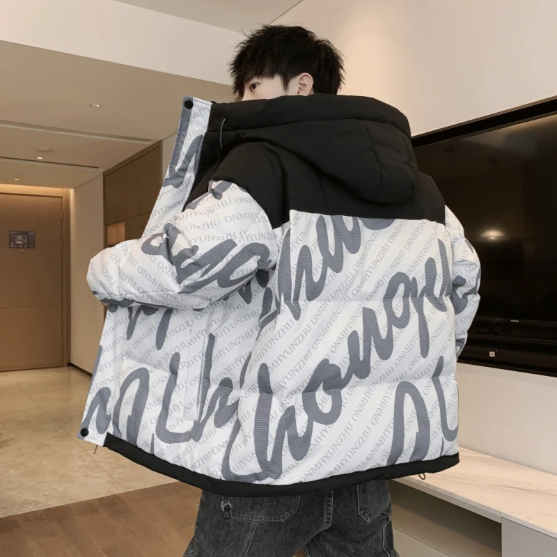 Fashion 2023 Winter Casual Hooded White Duck Down Jackets Outwear Loose And Thicken Warm Puffer Coats Youth Down Parkas Clothes