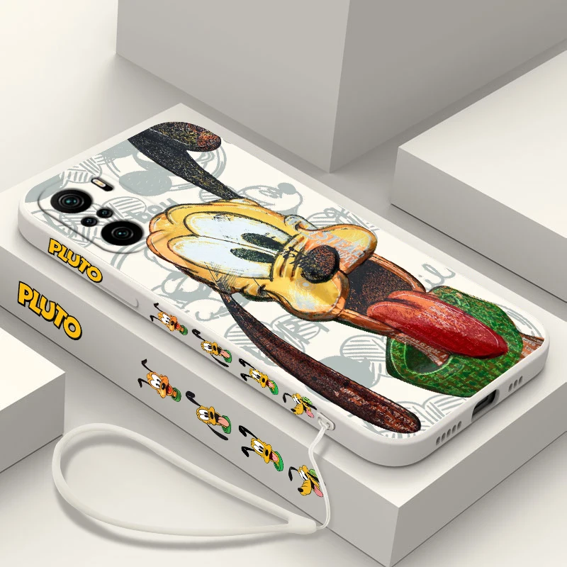 Disney Mickey Friend Pluto Per Xiaomi Redmi Note 12 12Pro 11 11S 11T 10S 10 Pro Plus 5G Custodia Per Telefono Con Corda Sinistra Liquida