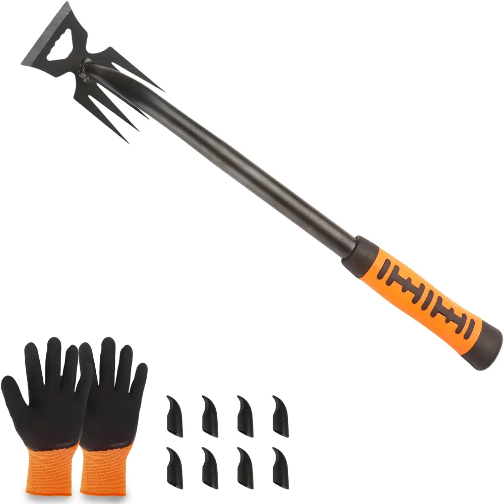 Weed Puller Tool Garden Weed Pulling Tool, Manganese Steel Hand Weeding Tools, Effective Uprooting Tool for and Garden-includ
