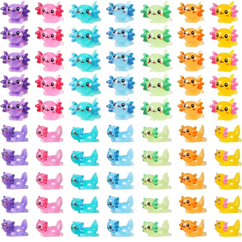 35PCS Resin Axolotl Ornament Miniatures Ambystoma Mexicanum Cute Animals Fish Tank Moss Microlandscape Fairy Garden Decoration 1