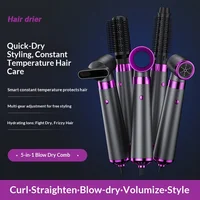 HOMEFISH – sèche-cheveux électrique 5 en 1, avec fer à friser automatique, peigne à Air chaud et diffuseur pour usage extérieur, moteur à courant alternatif 1