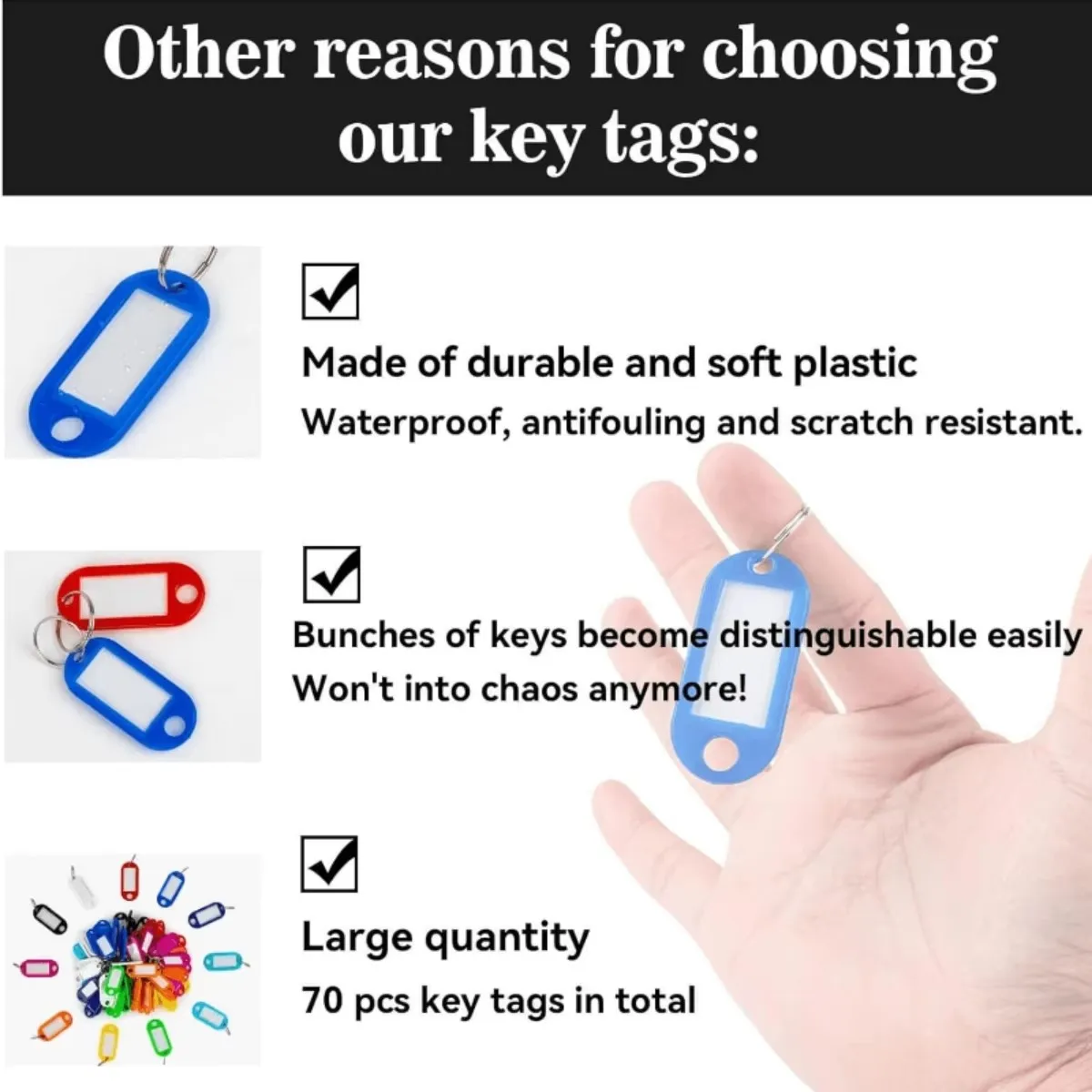Random Color Key Tags with Labels Plastic Prevent Missing Key Identifiers Luggage Bag Accessories