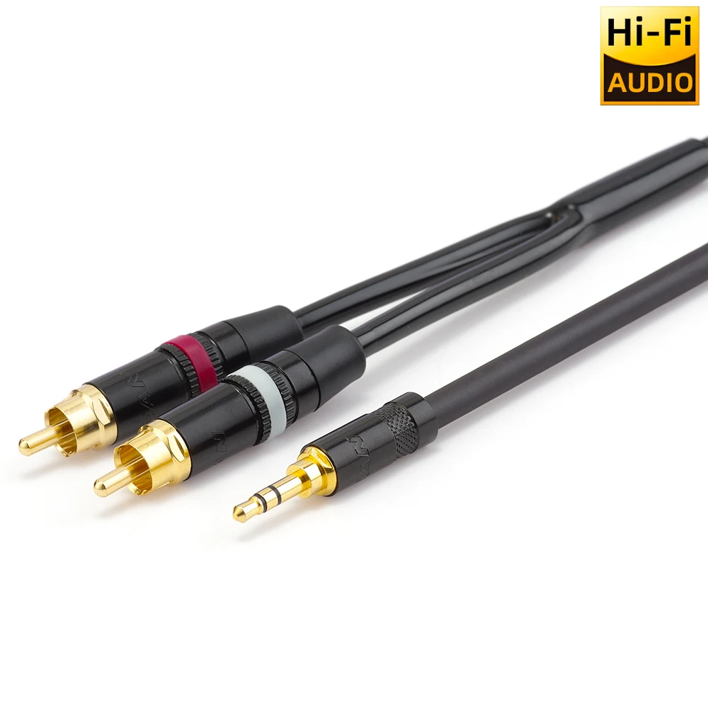 ▲   일본 모가미 케이블 2549 HIFI 3.5mm 듀얼 RCA 오디오 케이블 OFC REAN 금도금 플러그 앰프 스피커 컴퓨터 사운드 카드용