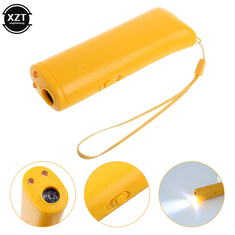3 In 1 Dog Repeller Device LED Ultrasonic Mini Dog Trainer Multifunctional Trainer Anti Barking Proximitor Night Flashlight