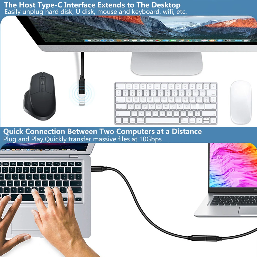 5M USB-C Extension Cable USB 3.2 Gen 2 - 10Gbps Data Transfer, 4K@60Hz Video, 100W Fast Charging