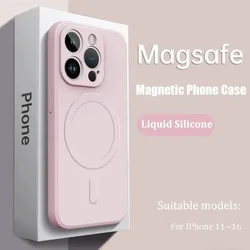Premium Liquid Silicone MagSafe Shockproof Case - Luxury Protective Cover Accessories - iPhone 12 Mini (Pink)