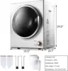 Electric Portable Clothes Stainless Steel Tub Laundry Dryer, for 4 Automatic Drying Mode, White 6