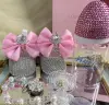 Dollbling Luxury Baby Bottles and Shoes Headband Set Keepsake Diamond Tutu Outfit Red Bottom Little Girl Baptism Shoes 3