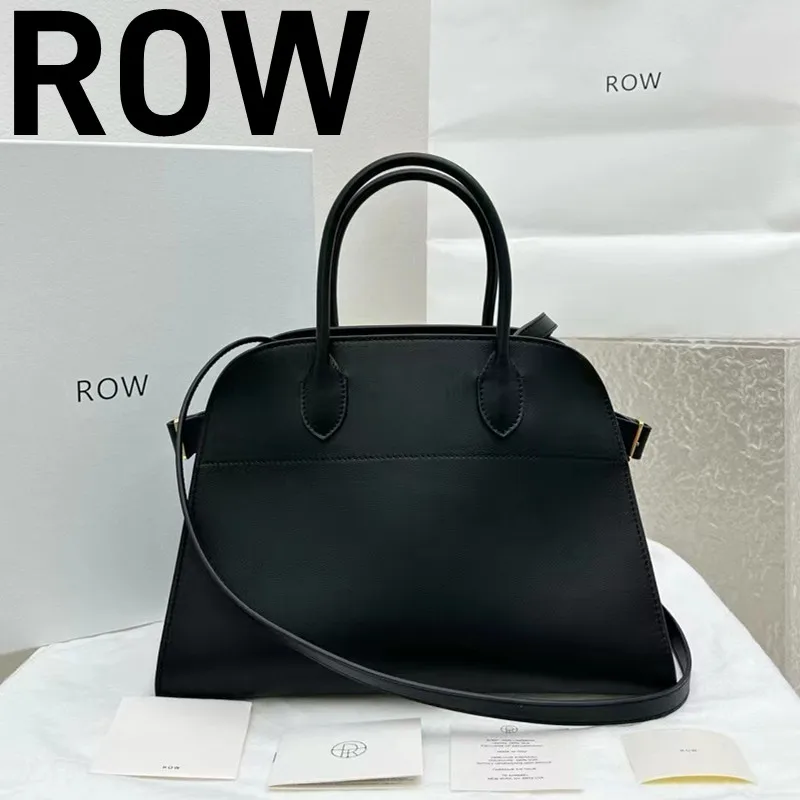 

R0W Classic Women's Handbag Women's 12 inch Margo Black Plain Gold Accessories Large Capacity Handbag